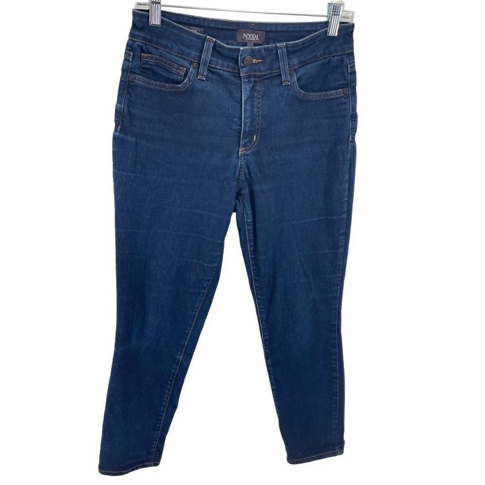 NYDJ Womens Alina Ankle Jeans Skinny Stretch Denim Medium Wash Blue Size 6